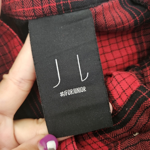 Kids Checked Fake Two Plaid Shirt Pants  unisex JFORJUNIOR - Picture 7 of 14